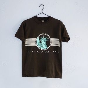 Vintage Single Stitch Statue of Liberty Black Crewneck T-Shirt Size Medium